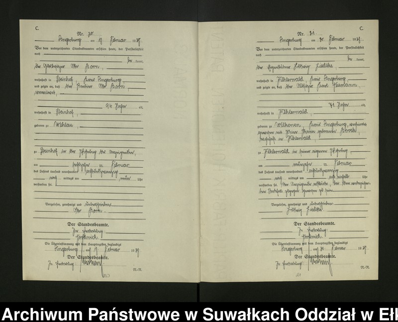 image.from.unit.number "[Sterbe - Register (Neben - Register) Standesamt Angerburg einschl. der Bezirke Gross Strengeln, Kehlen und Prinowen]"