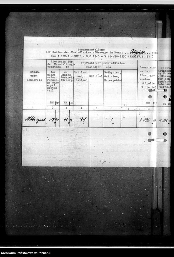 Obraz 16 z jednostki "Umsiedlerkreisfürsorge - Monat August"