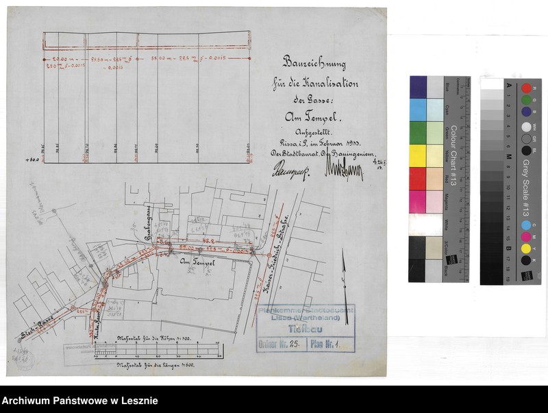 Obraz 1 z jednostki "Lissa [Plan kanalizacji miasta Leszna - Am Tempel]"
