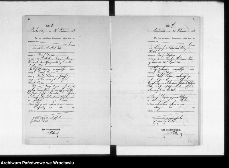 image.from.unit.number "Sterbehauptregister des Standesamtes Laskowitz 1884"