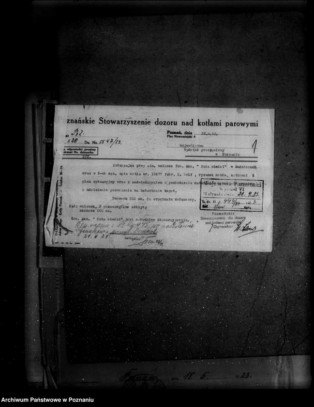 Obraz 5 z jednostki ""Huta miedzi" w Rudniczach powiat poznański nr porządkowy kotła 106"