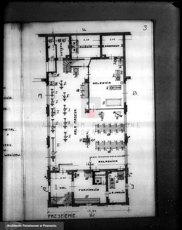 Obraz 7 z jednostki "Rysunek na urządzenie fabryki wyrobów metalowych w budynku fabrycznym zakładów przemysłowych "Prasometal" przy ul. Focha nr 88"