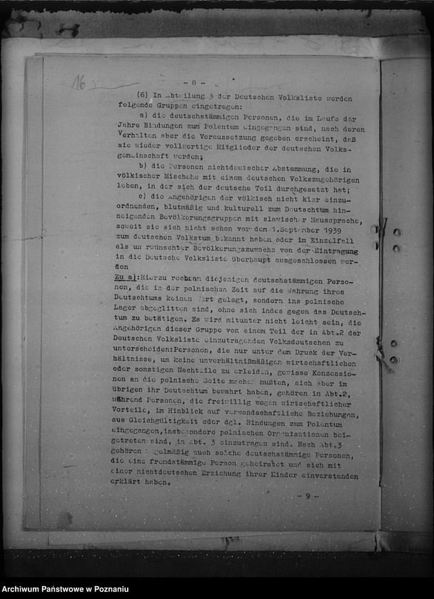 Obraz 20 z jednostki "Zarządzenia w sprawie organizacji i zasad działania niemieckiej listy narodowej"