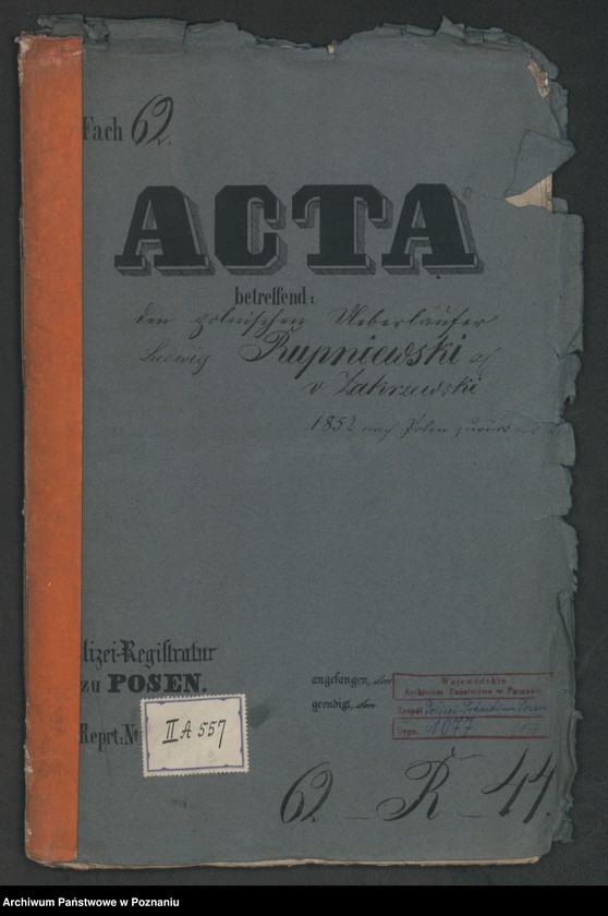 Obraz 2 z jednostki "A. betr. Ludwig Runiewski alias von Zakrzewski"