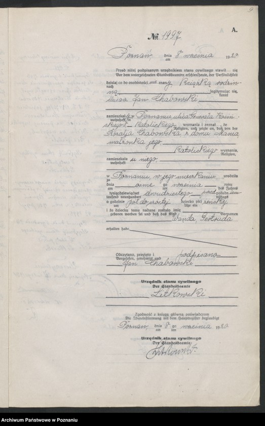 Obraz 11 z jednostki "Księga urodzeń odpis tom VI [Rejestr poboczny urodzeń]"