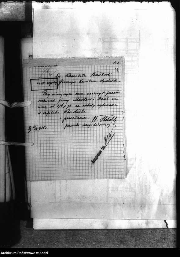 Obraz 15 z jednostki "Korespondencja Sekcji Budowlanej [z Komitetem Kontroli-rachunki, rozliczenia za wykonane prace]"