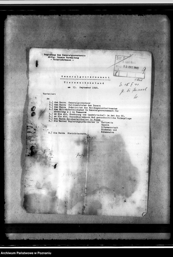Obraz 13 z jednostki "Tierseuchenstand im Generalgouvernement"