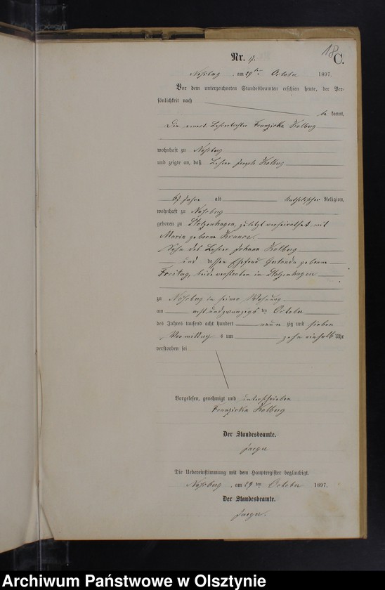 image.from.unit.number "Sterbe-Neben-Register Nr 1 - 22"