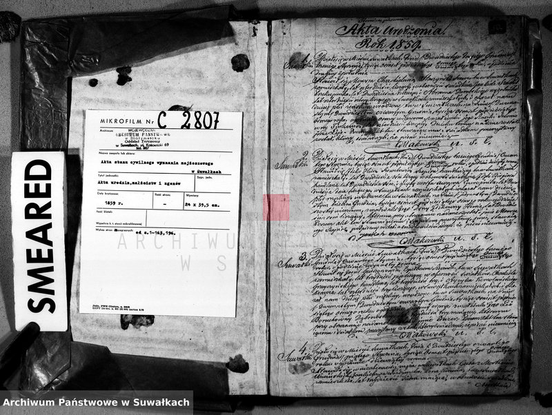 image.from.unit.number "Duplikat Akt Urzędnika Stanu Cwilnego Wyznania Mojżeszowego Okręgu Suwalskiego i Jeleniewskiego do zapisywania Urodzonych, Zaślubionych i Zmarłych z roku 1859"