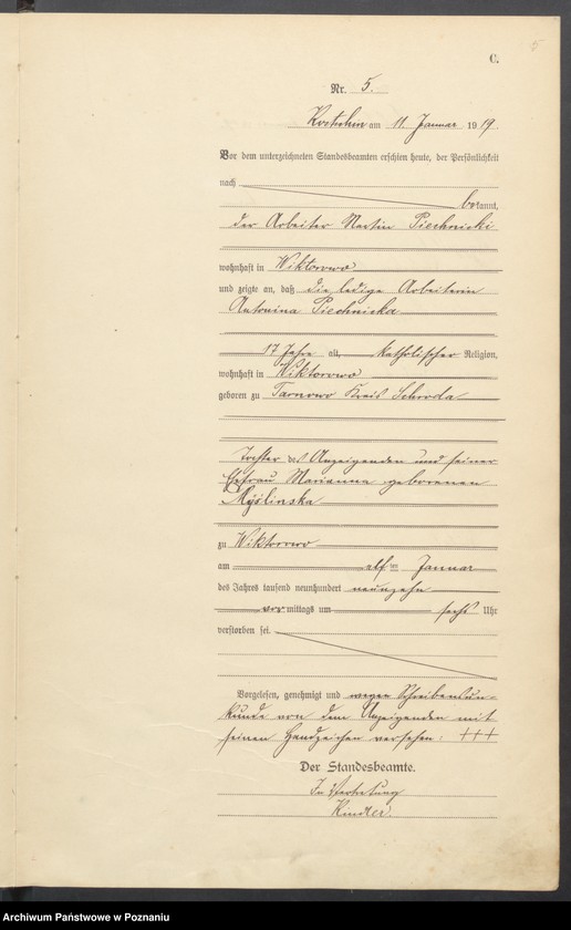 Obraz 7 z jednostki "Sterbe-Haupt-Register "