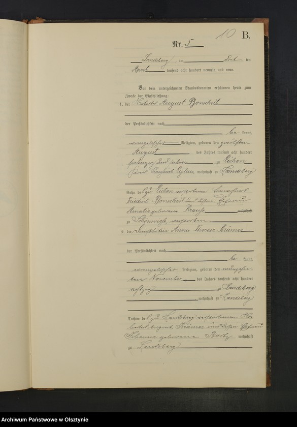 image.from.unit.number "Heiraths-Neben-Register Nr 1 - 22"