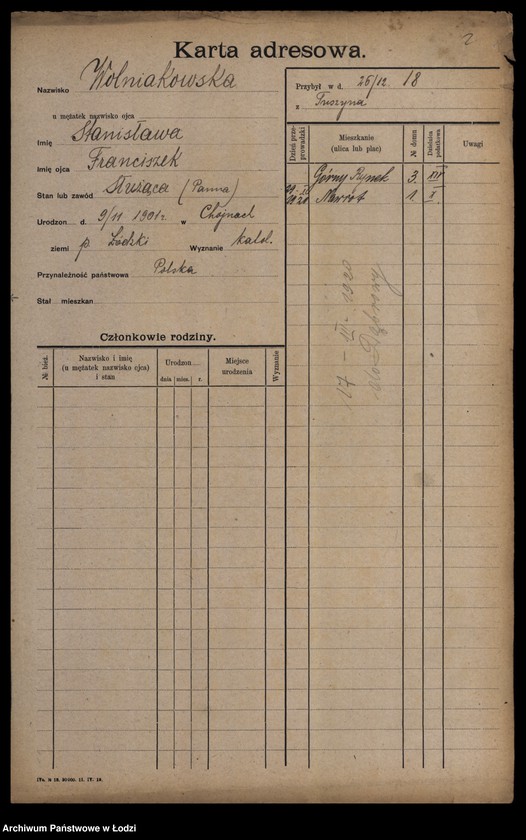Obraz 4 z jednostki "[Spis ludności Łodzi] Wolniakiewicz - Wolst"