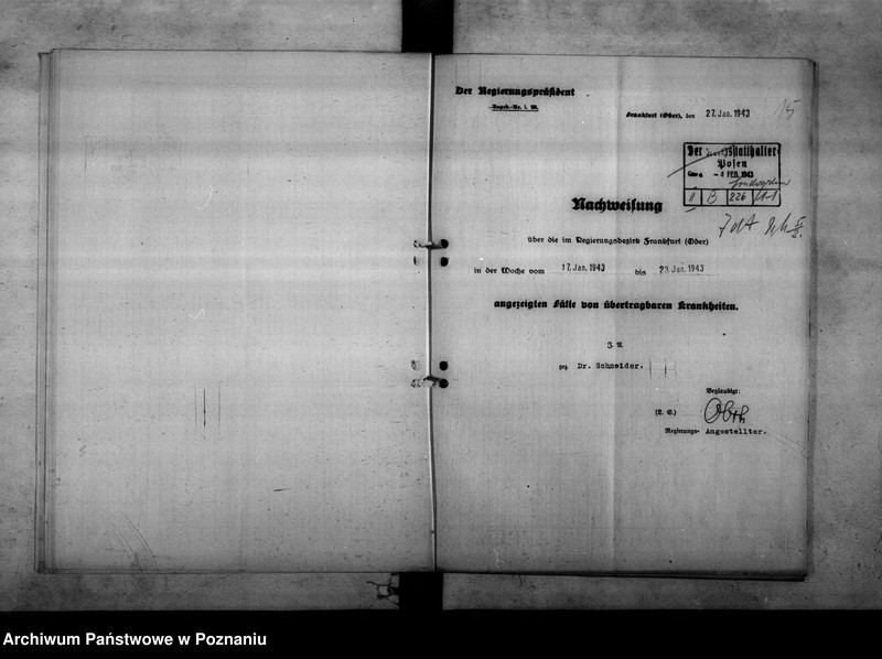 Obraz 19 z jednostki "Nachweisungen der Fälle von übertragbaren Krankheiten"