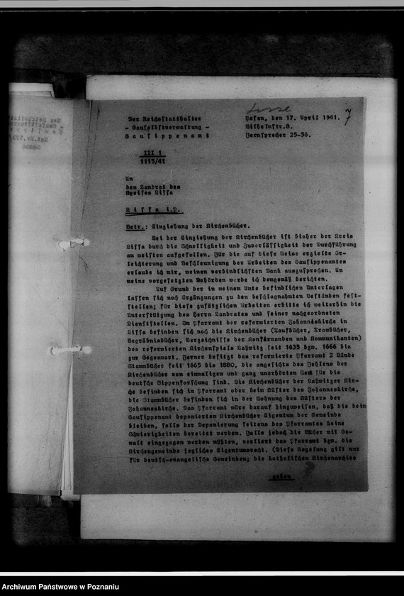 Obraz 11 z jednostki "Einziehungsprotokolle [ksiąg kościelnych] Kreis Lissa [powiat leszczyński]"