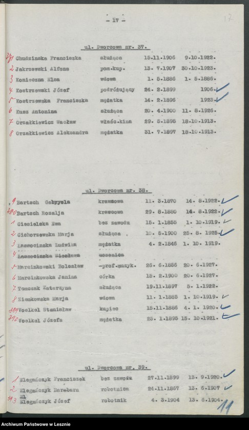 Obraz 20 z jednostki "[Obwód VI - głosuje w Katolickiej Powszechnej Szkole Żeńskiej /listy wyborców/]"