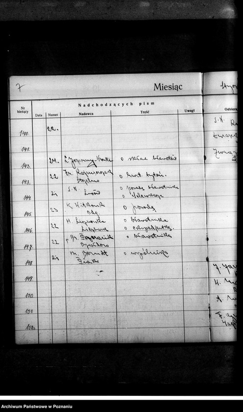 Obraz 11 z jednostki "Rejestr nadchodzących i wysyłanych pism przez Stronnictwo Narodowe i Obóz Wszechpolski"