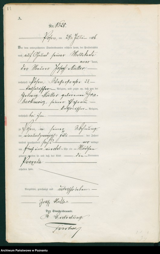 Obraz 16 z jednostki "Księga miejscowa urodzeń tom IV"