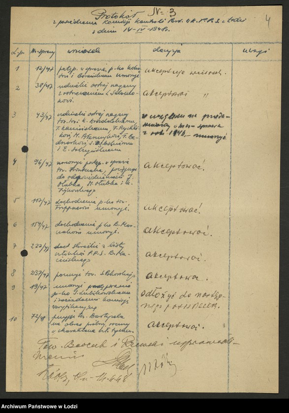 Obraz 5 z jednostki "Protokoły posiedzeń [Wojewódzkiej Komisji Kontroli Partyjnej wraz załącznikami]"