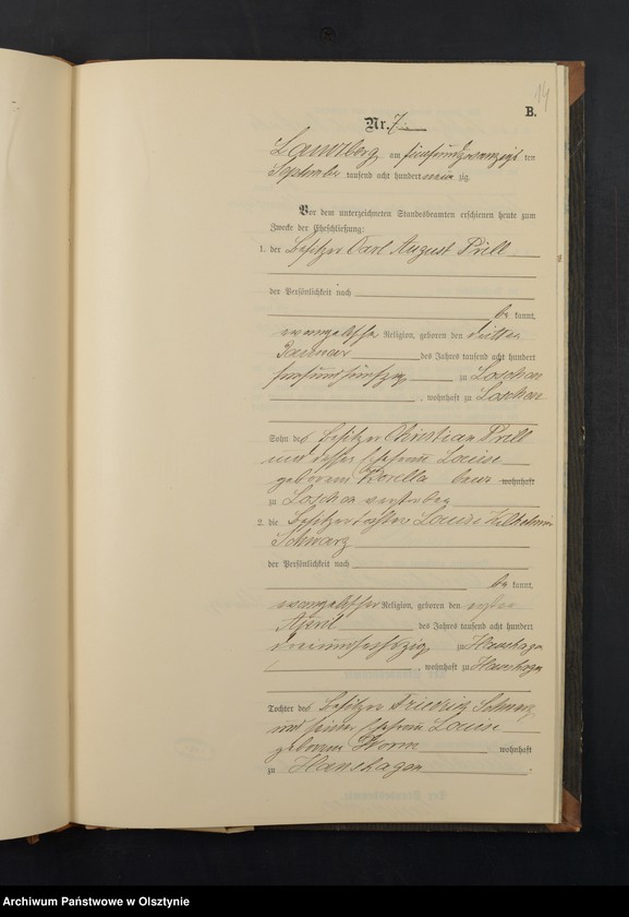 image.from.unit.number "Heiraths-Neben-Register Nr 1 - 19"