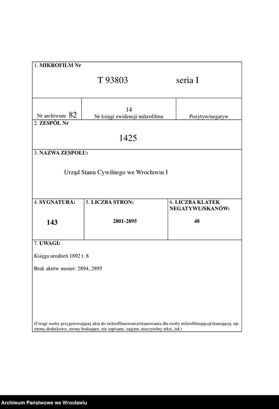 image.from.unit.number "Geburts-Haupt-Register Breslau I 1892 Band 8"