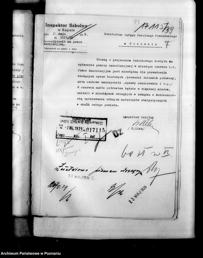 Obraz 15 z jednostki "Inspektorat Szkolny- Kępno [korespondencja różna]"