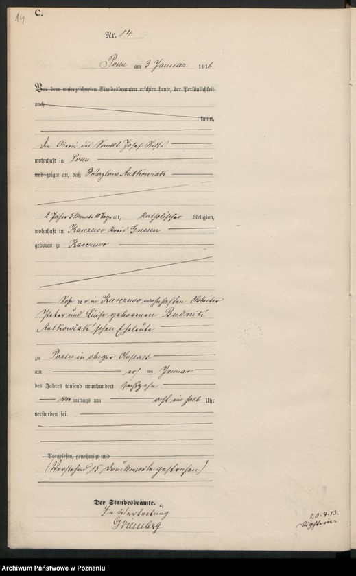 Obraz 16 z jednostki "Księga miejscowa zgonów tom I [Rejestr główny zgonów]"