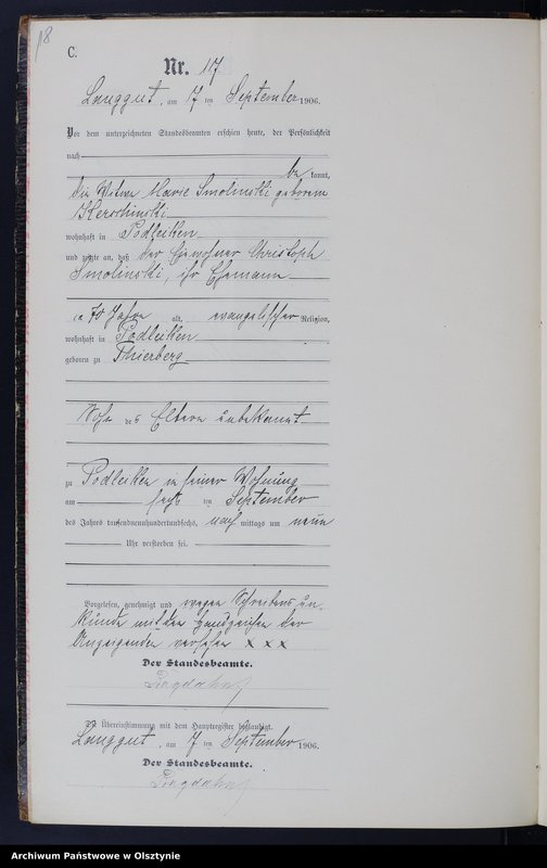 image.from.unit.number "Sterbe-Neben-Register Nr 1 - 22"