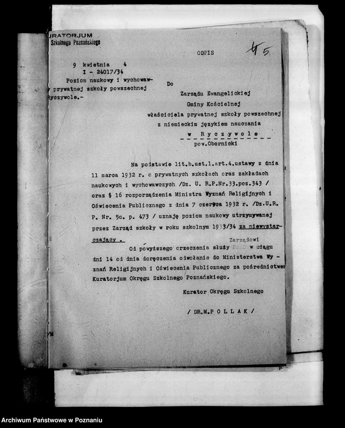 Obraz 8 z jednostki "Prywatna Szkoła Powszechna z niemieckim językiem nauczania Ryczywół powiat Oborniki"