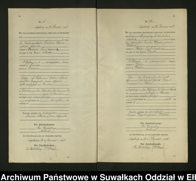 image.from.unit.number "[Sterbe - Register (Neben - Register) Standesamt Angerburg einschl. der Bezirke Gr. Strengeln, Kehlen und Prinowen]"