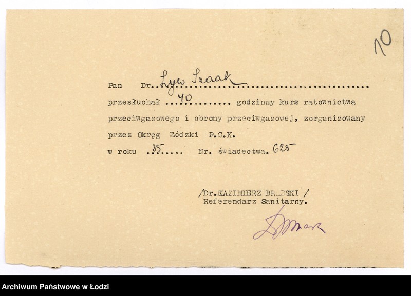 Obraz 13 z jednostki "Zyw Izaak - lekarz - akta rejestracyjne"