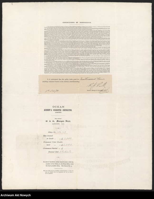 image.from.unit.number "Europejskie towarzystwa ubezpieczeniowe. Polisy, przekazy, zestawienia, korespondencja"