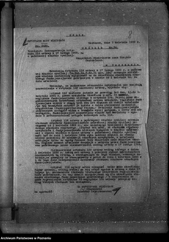 Obraz 12 z jednostki "Sprawy osobowe. Ustawa o służbie państwowej personalne"