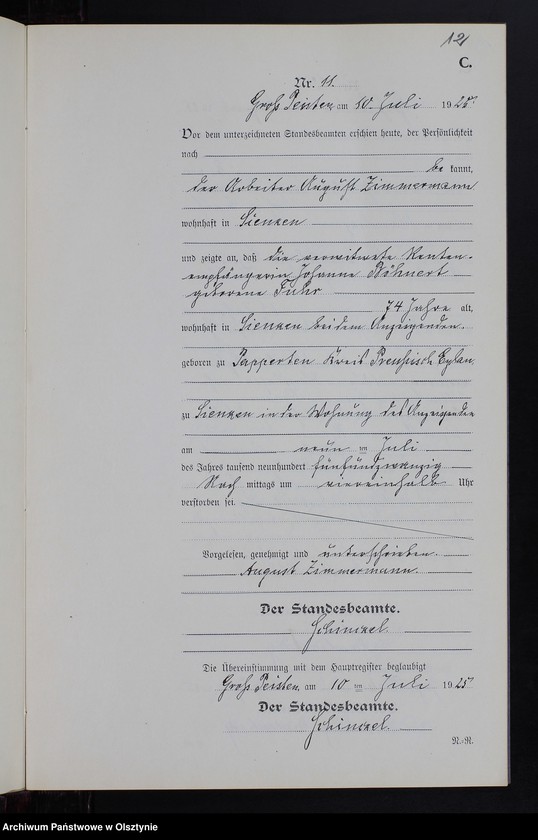 image.from.unit.number "Sterbe-Neben-Register Nr 1 - 21 [ Księga zgonów - wtóropis ]"