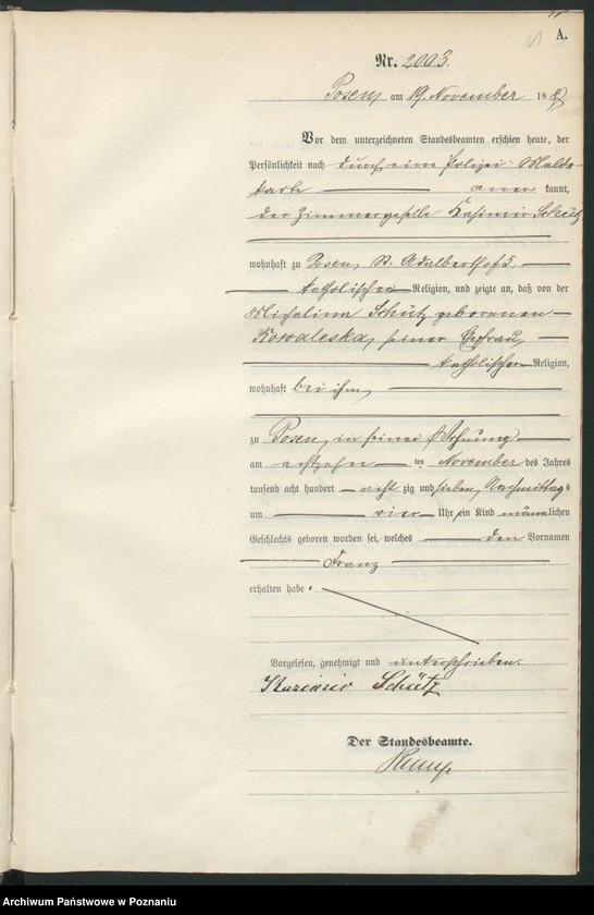 Obraz 14 z jednostki "Księga urodzeń t. V"