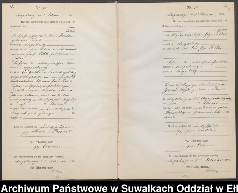 image.from.unit.number "Sterbe-Neben-Register des Preussischen Standes-Amtes Angerburg Kreis Angerburg"