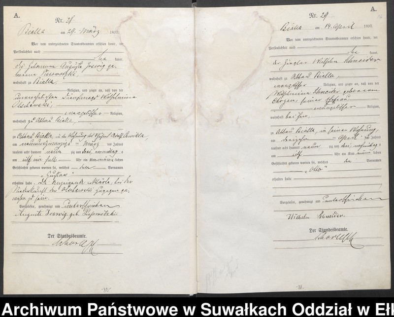 image.from.unit.number "[Geburts]-Haupt-Register des Königlichen Preussischen Standes-Amtes Bialla Kreis Johannisburg"