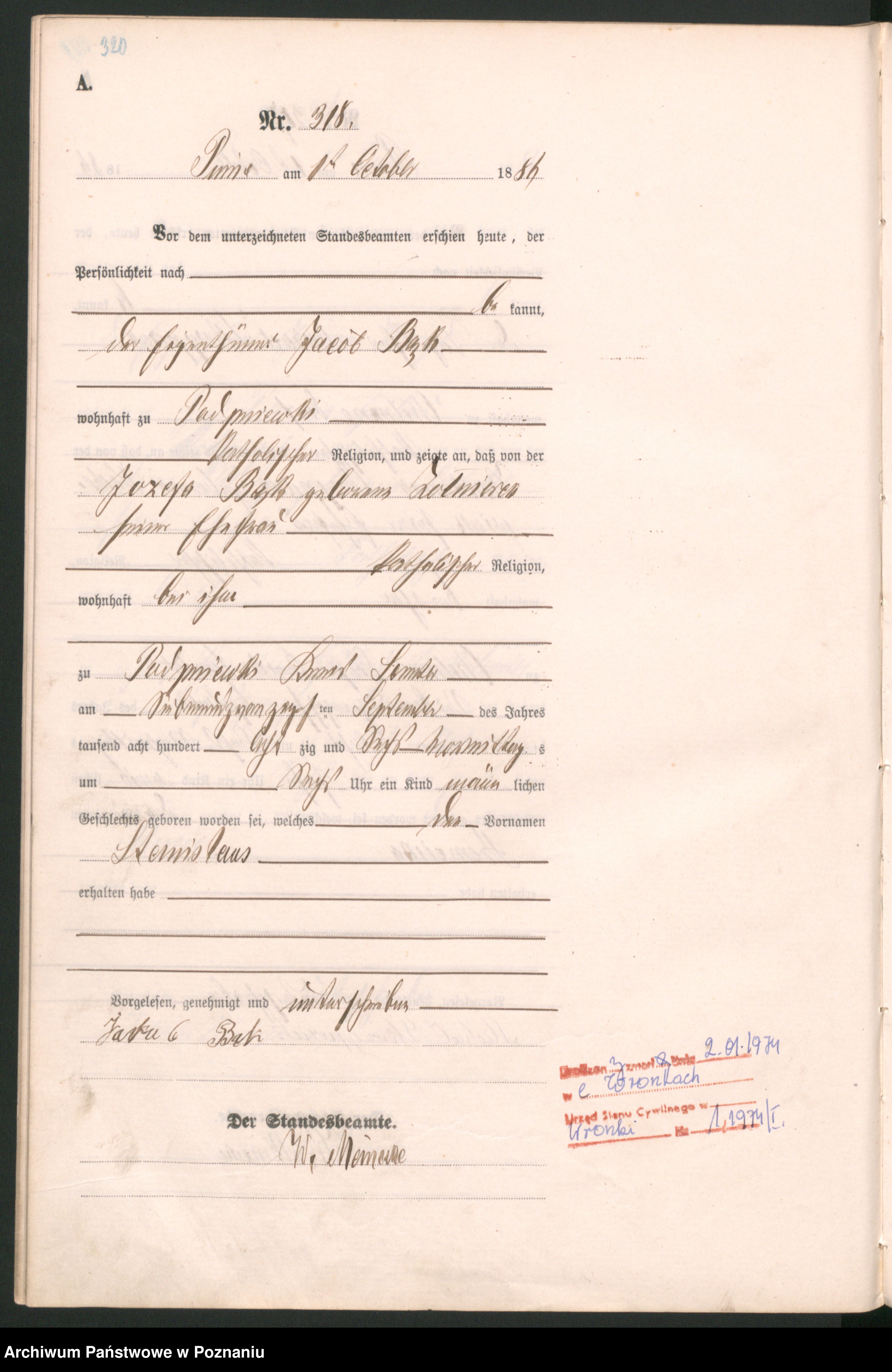 Skan z jednostki: Księga urodzeń