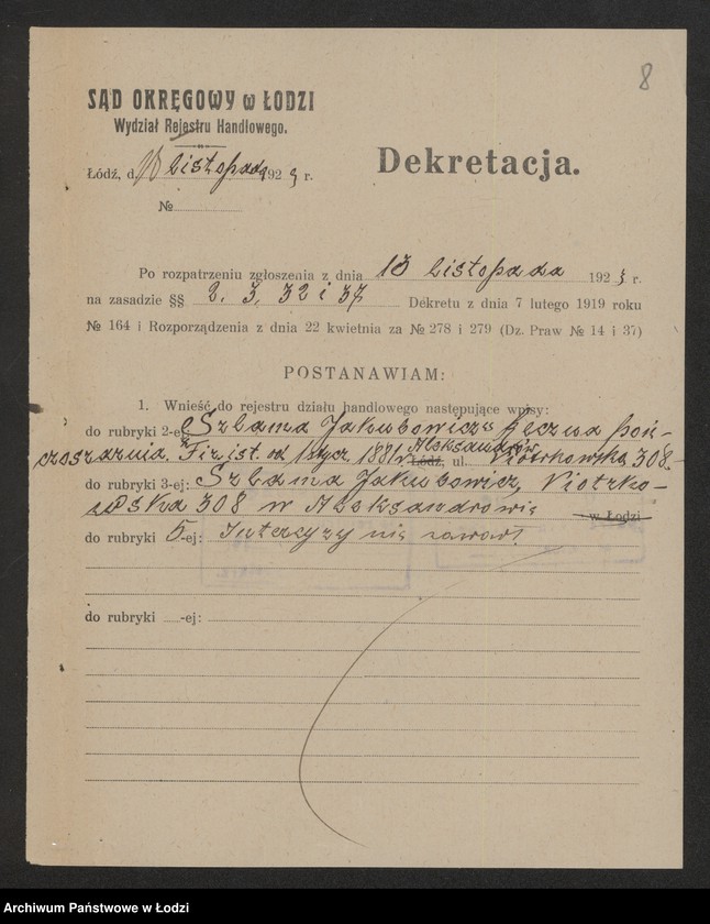 Obraz 10 z jednostki "Szlama Jakubowicz- ręczna pończoszarnia"