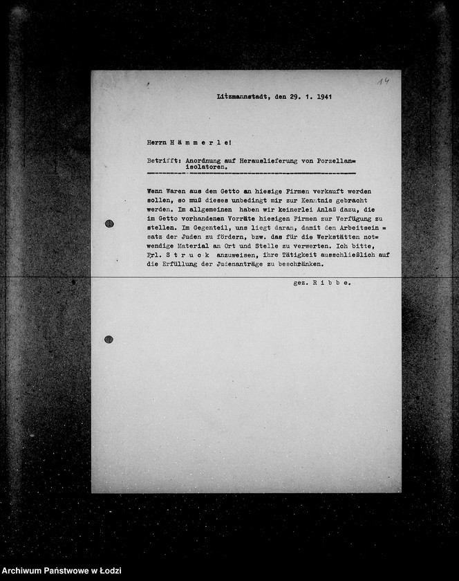 Obraz 18 z jednostki "Anordungen Getto V. von Biebow"