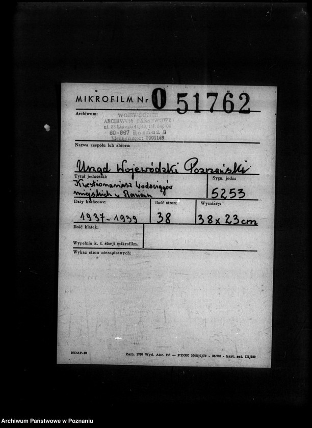 Obraz 2 z jednostki "Kwestionariusz Wodociągów Miejskiej w Rawiczu"