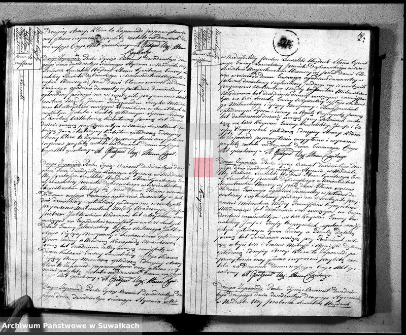 image.from.unit.number "Akta zaślubionych gminy suwalskiey od dina 1 stycznia do dnia ostatniego grudnia 1822 roku"