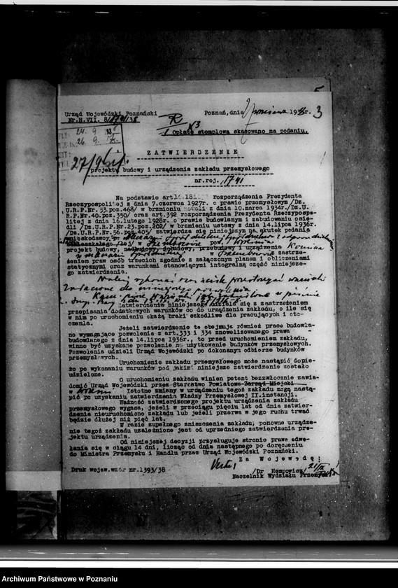 Obraz 7 z jednostki "Zatwierdzenie zakładu przemysłowego /mleczarni spółdzielczej/ w Szemborowie powiat wrzesiński"