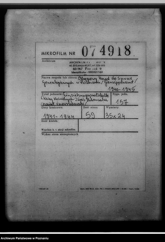 Obraz 2 z jednostki "Einziehungsprotokolle [ksiąg kościelnych] Kreis Hohensalza [powiat inowrocławski]"