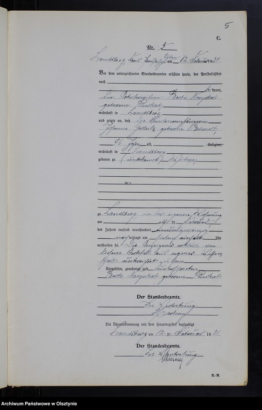 image.from.unit.number "Sterbe-Neben-Register Nr 1 - 39 [ Księga zgonów - wtóropis ]"