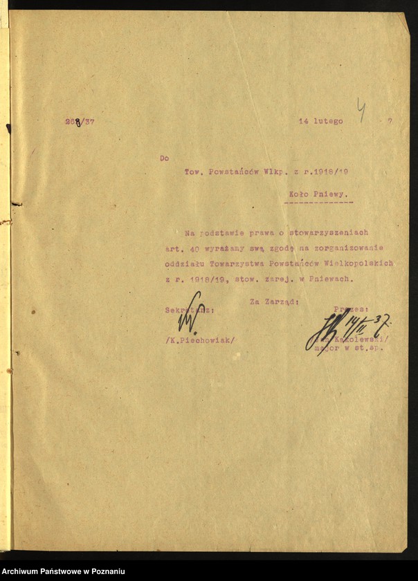 Obraz 7 z jednostki "Pniewy, powiat Szamotuły - akta koła."