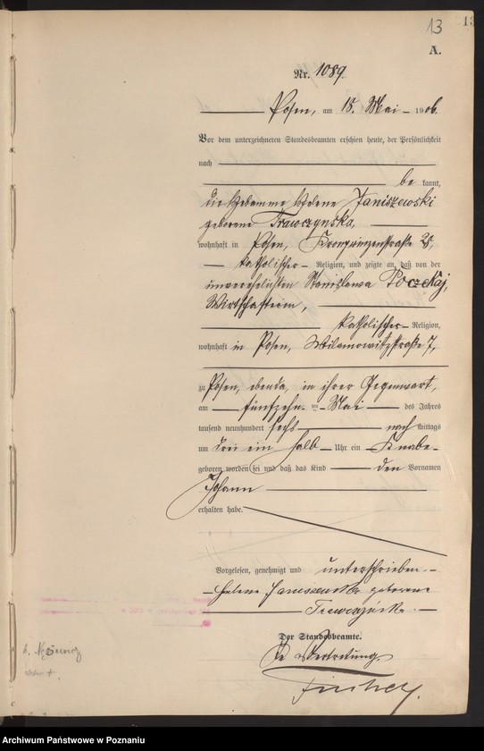 Obraz 15 z jednostki "Księga miejscowa urodzeń tom III"