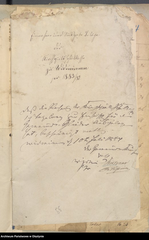 image.from.unit.number "Einnahme und Ausgabe Beläge der Kirchspielsschulkasse zu Widminnen"