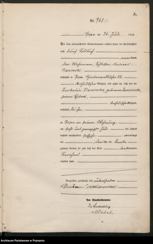 Obraz 7 z jednostki "Księga miejscowa urodzeń tom III [Rejestr główny urodzeń]"