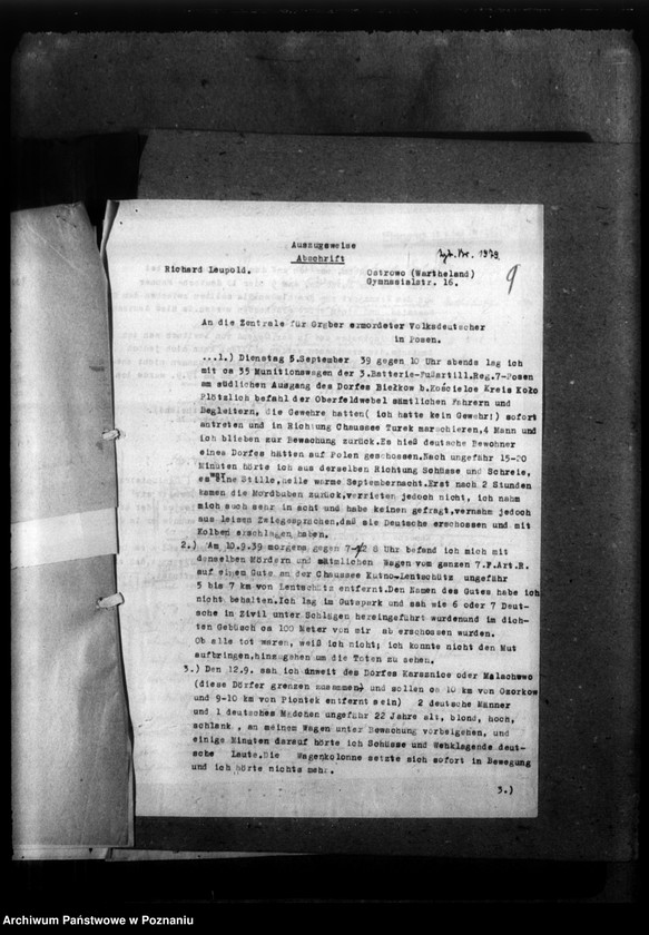 Obraz 12 z jednostki "Korespondencja w sprawie miejscowych Niemców, którzy zginęli w 1939 roku"