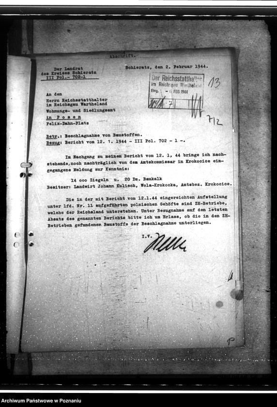 Obraz 17 z jednostki "Beschlagnahme von Baustoffen"